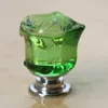 Moderna modehandtag Creative Rose Glass Crystal Drawer Shoe Cabinet Knobs Pull Green Clear Blue Crystal Kök Dörrhandtag