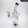 SAML 21.5CM Tall Glas Bong Hookahs Double Recycler Högkvalitativ oljeplattform DAB Riggar Vattenrör Kvinnlig fogstorlek 14.4mm PG5110