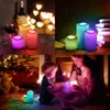 Candele a LED senza fiamma in cera con timer per telecomando 3 candele Decorazioni per feste notturne per interni per feste di compleanno di nozze Chris5098571