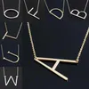 Nytt rostfritt stål engelska A-Z 26 bokstäver första halsband silver guld hänge kedja för kvinnor hus namn mode smycken