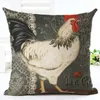 vintage home decor rooster cushion cover european paris almofada decorative sofa couch throw pillow case creative cojines