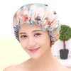 Оптом - высококачественный двойной слой водонепроницаемый душ крышка бабочка печать эластичные сушки шампунь для волос душ ванна шапка шляпа