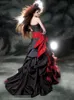 Gothic A-line Wedding Dresses Sweetheart Floral Bustier Pick-up Taffeta Black and Red Bow Tulle Gorgeous Bridal Gowns Corset Back New 2020