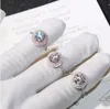 Victoria Wieck New Hot Fashion Smycken 925 Sterling Silver Pink Topaz Vit Clear CZ Diamond Gemstones Bröllop Kvinnor Band Ring Present Storlek4-10