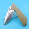 R5301 Couteau Flipper D2 Satin Drop Point Blade G10 Poignée Roulement à billes Poche à ouverture rapide Couteaux pliants Survie en plein air Équipement tactique 3 couleurs de poignée