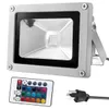 投光器10W防水LEDの洪水ライト24Key IRリモートコントローラーRGB屋外風景ランププロジェクターライト85-260V