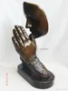 Scultura di preghiera che prega per la decorazione della casa artigianale intagliata in bronzo femminile