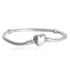 1 Stück Drop Shipping Factory Herz versilbert Charm-Armbänder Schlangenkette passend für Pandora Armreif Frauen Kinder Geburtstagsgeschenk B002