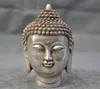 Collezione Buddismo d'argento tibetano Shakyamuni Buddha Head Bust Statue