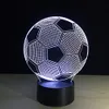 Nattljus Cirkel Sport Fotboll Fotboll 3D Optisk Illusionlampa 7 Färger Ändra Touch-knapp och 15 Knappar Fjärrkontroll LED-bordsdisk