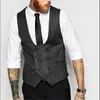 Vente en gros- Double boutonnage Hommes Solide Couleur Slim Fit Gilet Plus La Taille S-4Xl Vintage Mode Hommes Blazer Gilet Marque Vêtements Hommes Gilets A2672