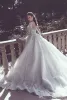2019 Backless Mermaid Lace Bröllopsklänningar med avtagbar tåg Duning Neck Bröllopsklänning Illusion Sleeves Beaded Bridal Gowns