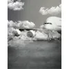 Arrière-plan de Studio gris ciel nuage, pour Portrait aéroport grand avion garçon enfants Photo arrière-plan de photographie d'enfants