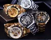 Forsining 2024 nueva colección caja transparente oro esqueleto de acero inoxidable diseño de lujo hombres reloj de marca superior reloj automático