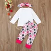 Bébé fille vêtements d'hiver nouveau-né bébé filles lettre imprimer hauts + pantalon haletant + accessoires pour cheveux 3 pièces ensembles tenues bébé enfants ensembles de vêtements