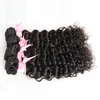 Deep Wave Brasilian Hair Weaving Extensions 400g 100% Human Hair Weave Bundlar Naturfärg Våt och Vågigt Virgin Brasilianskt hår 4 st