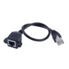 Freeshipping 5PCS / Parti 30cm / 1m RJ45 Kabel Male till Kvinnlig Skruvpanel Mount Ethernet LAN Nätverksförlängningskabel