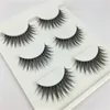 Faux mink falska ögonfransar 3d naturliga långa crisscross tjock mjuk trohet tredimensionella falska ögonfransar mode makeup fransar