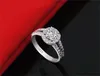 Yhamni Moda Biżuteria Pierścień ma S925 Stamp Real 925 Sterling Silver Ring Set 2 Carat CZ Diamentowe obrączki dla kobiet 510