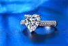 Yhamni gioielli fine anelli argento solidi per donne reali 925 anelli di nozze d'argento set Heart Sona Cz Diamond Engagement Gioielli A3391