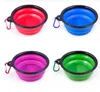 Pet Dog Cat water bowls Portable Silicon Silicone foldable Collapsible Bowl outdoor Travel Feeding Water foot Dish Feeder