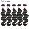 Hot Cake! Fastyle Brazilian Body Wave Hair Extensions 6PC / Lot Obehandlat Peruvian Malaysian Indian Virgin Human Hair Buntles Gratis frakt