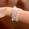 Hot Sale 1 Rows Rhinestones Stretch Bangle Wedding Bracelets Bridal Jewelry Cheap Beading Bracelet For Bride Party Evening Prom Dress