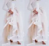 Tule-stijl maxi rok met satijnen lint rand champagne gegolfde stijlvolle rokken voor vrouwen sexy vrouw lange winter rokken