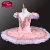 Różowy brzoskwiniowy profesjonalny balet Tutus dorosły naleśnik tutu Kobiety klasyczny balet Tutu z kwiatami LD0037 Costomy z tańca scenicznego