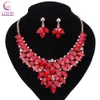 Nieuwe Hot Fashion Statement Hars Kralen Crystal Boheemse Kettingen Oorbel Sieraden Set Dames Stam Sieraden Accessoires