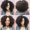 Charmig kort lockig full peruk simulering mänskligt hår kinky lockiga fulla peruker för svarta kvinnor gratis frakt på lager