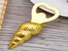 50pcs/lot Fast Shipping Gold Conch Bottle opener Beer Bottle Opener For Party Wedding favors gift Beach series
