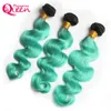 T1B Light Green Ombre Brazilian Body Wave Human Hair Bundles Brazilian Virgin Human Hair Extensions 3 حزم موجة الجسم OMB8616225