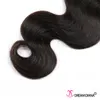 9A Body Wave Human Hair Bundle With Lace Frontal Stängningskvalitet Peruansk Virgin Wefts väver Dyable25803975529188