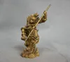 China Myth Bronze Sun Wukong Monkey King Hold Stick Fight Statue244D