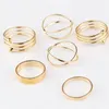 Gold Combine Joint Band Ring Toes Rings set for Women Fashion hip hop Jewelry will and sandy