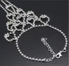 Strand bröllop brud anklets silver ton rhinestone barfota sandaler armband fotkedjor förälmar kedjor kvinnor smycken9063224