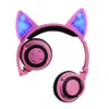 Bluetooth Wireless Cat Ears Hörlurar Vikbara hörlurar med huvudband med LED cosplay Headset För mobiltelefon PC Laptop