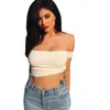 Toptan-Yeni Avrupa Tarzı Seksi Slash Boyun T-shirt Kadınlar Tops Tasarım Kısa Kollu Tshirt Top Kız T Gömlek Femme 90'ın Kırpma Üst Aralık22