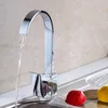 Livraison gratuite robinets contemporains en laiton chromé dans la cuisine avec lavabo de conception carrée évier mitigeur cascade à levier unique HS419