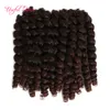8 pouces baguette curl rebondissant crochet extensions de cheveux Janet Collection synthétique tressage cheveux ombre crochet cheveux bundles5676090