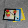 Kit de cera de silicona con hojas cuadradas de 14 cm x 11,5 cm, alfombrillas, contenedor de silicona, herramienta larga plateada para tarros de hierbas secas, dab