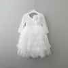 البيع بالتجزئة الفتيات الجديد الدانتيل فستان زهرة ثاتة تول ماكسي فستان طويل الأكمام الأميرة لأطفال حفل زفاف ملابس 110 Y E17104245943670