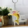 Dolphins floating bag pendant oil leak cartoon small gift creative key ring key ring aquarium gift KR349 Keychains mix order 20 pieces a lot