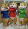 2017 Brand New Adult Cartoon Mascot Kostym Alvin och Chipmunks Mascot Kostym Holloween Mascot