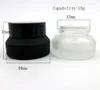 Neues Design, 20 x 15 g, 30 g, 50 g, Milchglas-Cremedose mit schwarzem Deckel, weißer Siegelbehälter, Kosmetikverpackung, 15 g Glas-Cremetopf