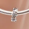 Edell 2017 Transparent Zircon Spacers CZ Charm Pärlor 925 Sterling Silver för Pandora DIY Smycken Armband och Halsband Pendants Present1