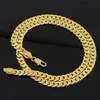 Tungt 24k Real Solid Gold GF Herrhalsband 24"/10mm Curb Chain 72g Gratis frakt