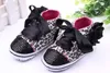 Scarpe per neonate per bambini Scarpe in cotone con paillettes leopardate floreali per bambini con suola morbida G295