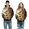 2017 Nuovi Amanti Casual Felpe Con Cappuccio Felpe Pullover Manica Lunga Stampa 3D Tiger Lion Maglione Autunno Inverno Abbigliamento Allentato Spedizione Gratuita